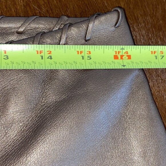 CACHE Metallic Copper Bronze Brown Leather Pants Size 10 Y2K Festival - Picture 10 of 12